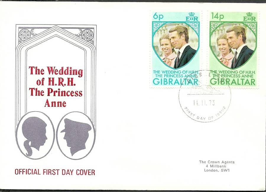 Znaczek Gibraltar 1973 Mi 308-309 FDC
