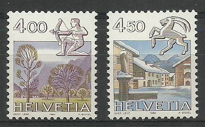 Znaczek Szwajcaria 1984 Mi 1265-1266 Czyste **