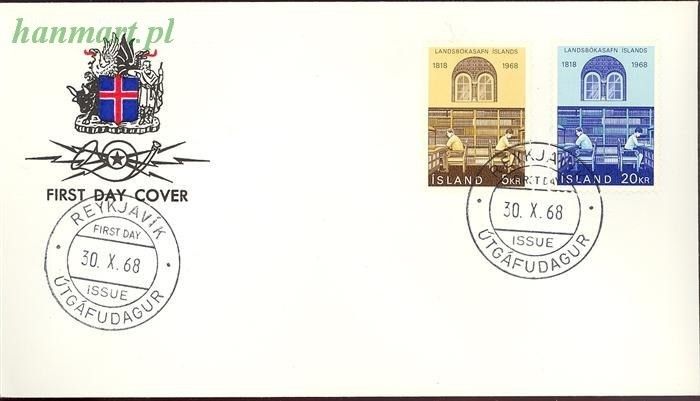 Znaczek Islandia 1968 Mi 422-423 FDC