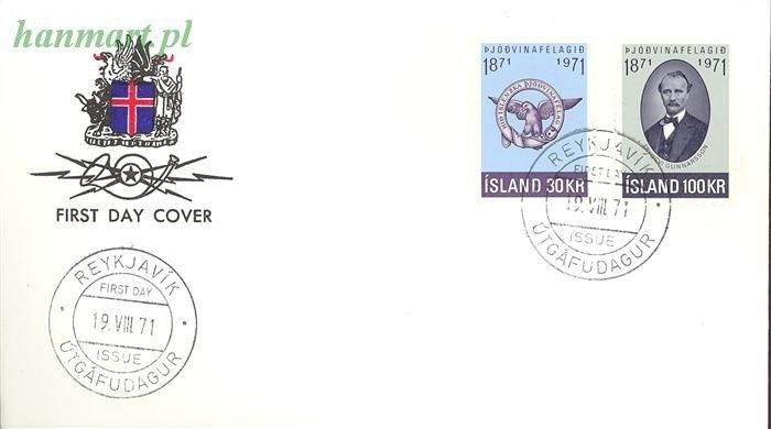Znaczek Islandia 1971 Mi 455-456 FDC