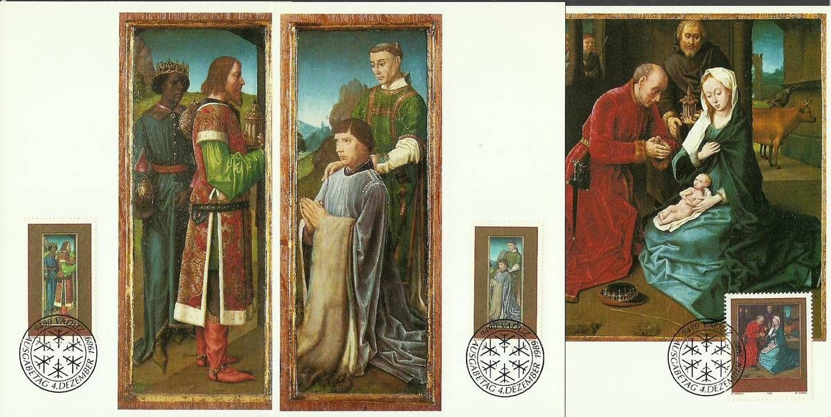 Znaczek Liechtenstein 1989 Mi 978-980 Karta Max