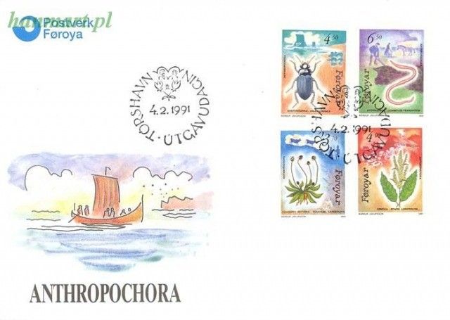 Znaczek Wyspy Owcze 1991 Mi 211-214 FDC