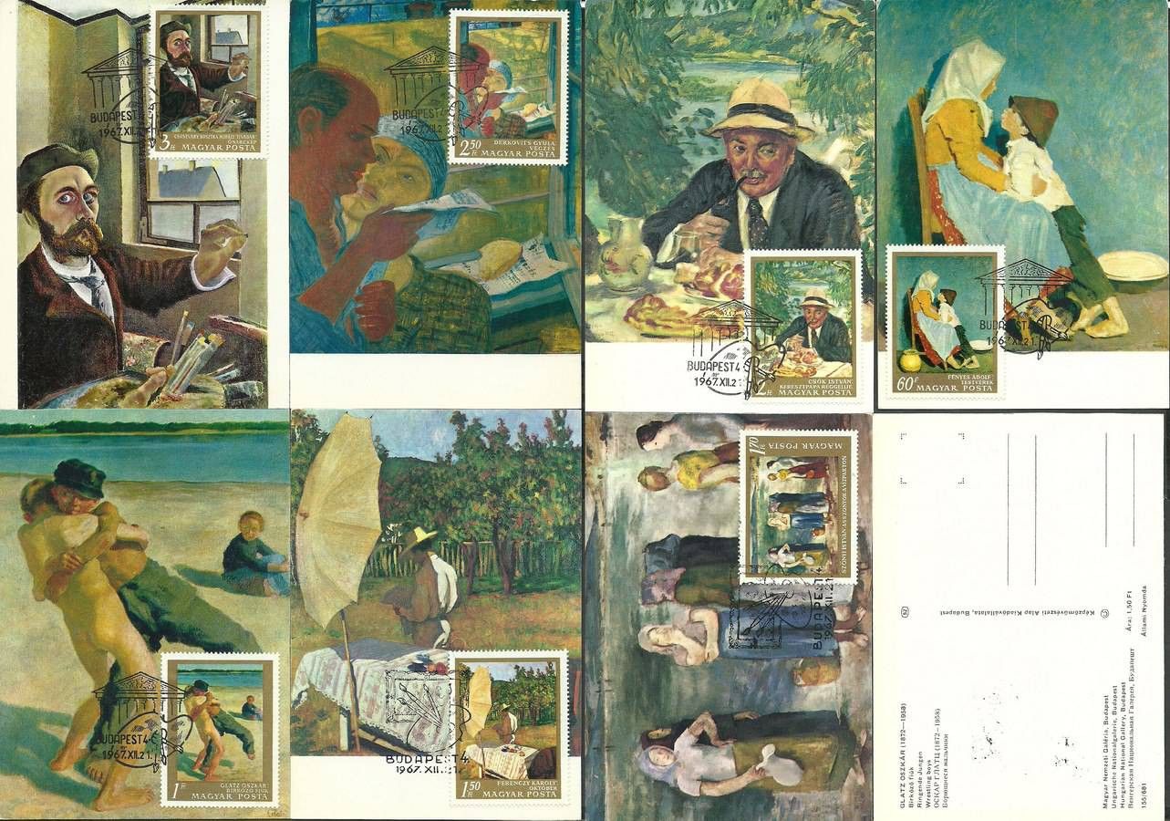 Znaczek Węgry 1967 Mi 2370-2376 Karta Max