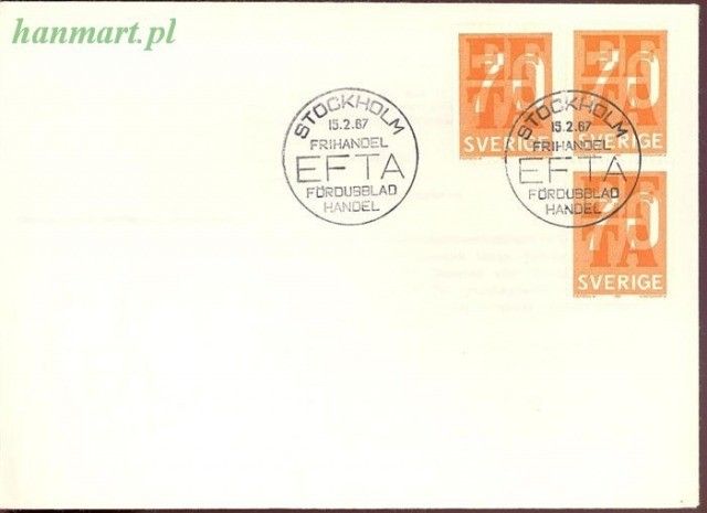 Znaczek Szwecja 1967 Mi 573 FDC