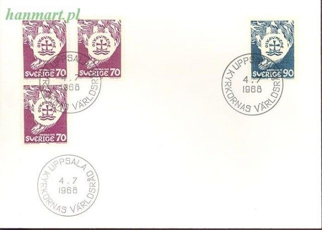 Znaczek Szwecja 1968 Mi 612-613 FDC