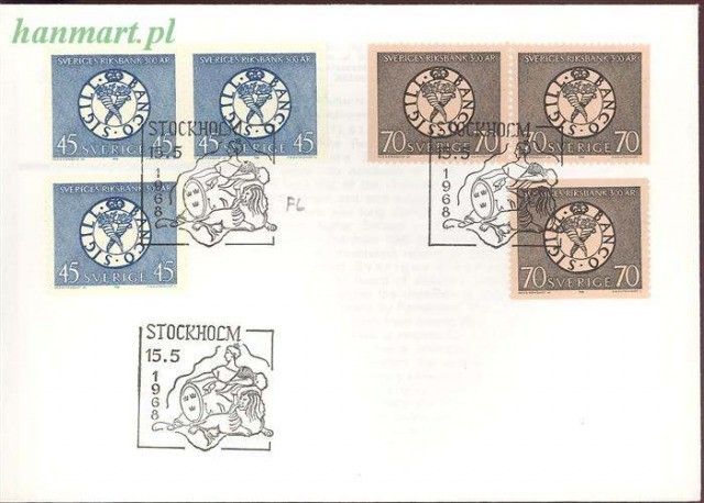 Znaczek Szwecja 1968 Mi 603-604 FDC