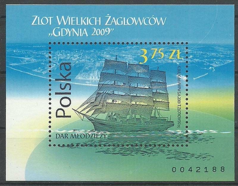 Znaczek Polska 2009 Mi bl 188 Fi bl 219 Czyste **
