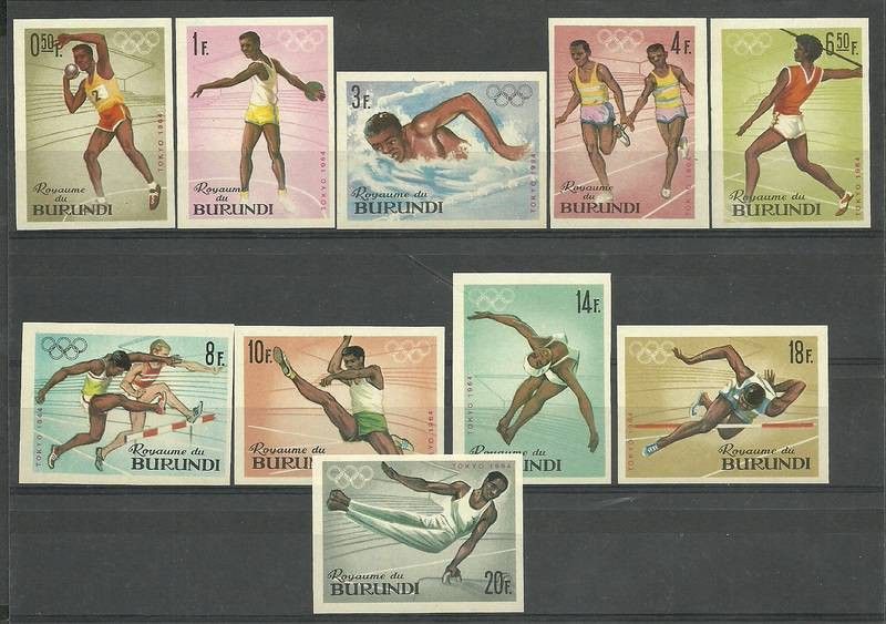 Znaczek Burundi 1964 Mi 125-134B Czyste **
