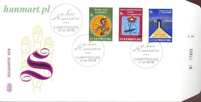 Znaczek Luksemburg 1978 Mi 972-974 FDC