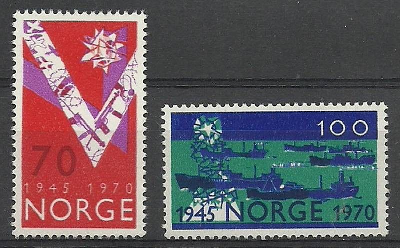 Znaczek Norwegia 1970 Mi 606-607 Czyste **