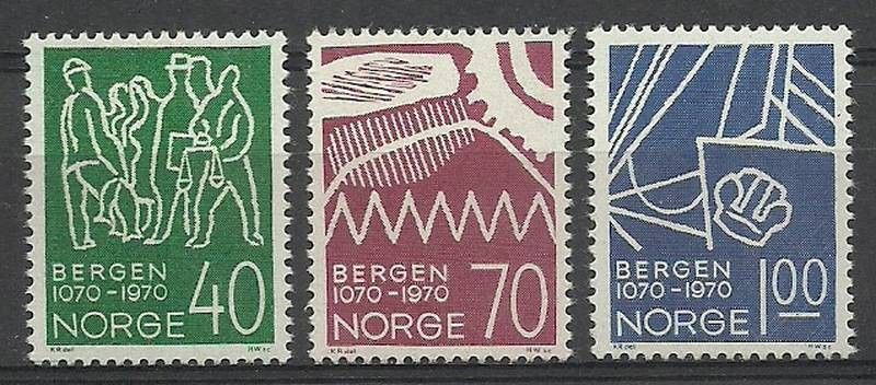 Znaczek Norwegia 1970 Mi 608-610 Czyste **