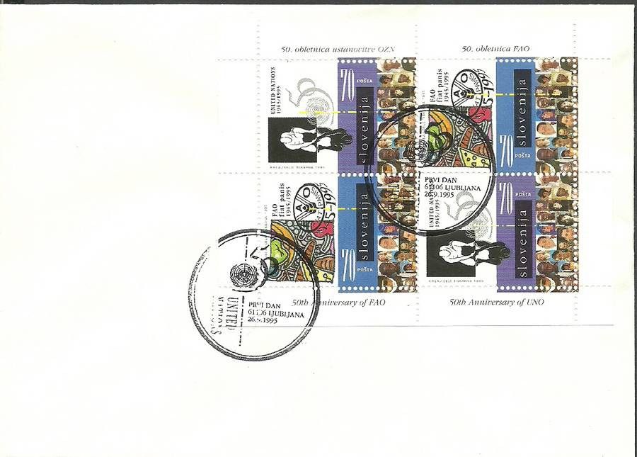 Znaczek Słowenia 1995 Mi ark 123-124 FDC