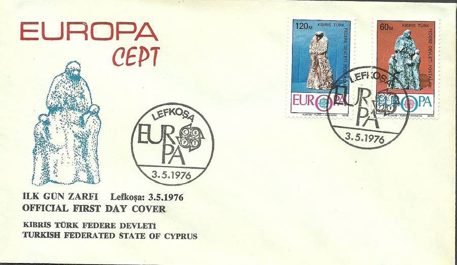 Znaczek Cypr Północny 1976 Mi 27-28 FDC