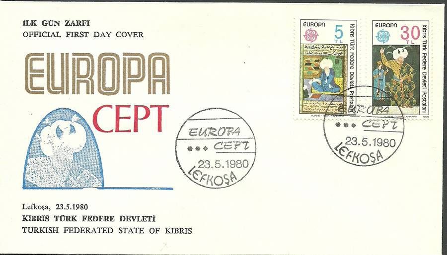 Znaczek Cypr Północny 1980 Mi 83-84 FDC