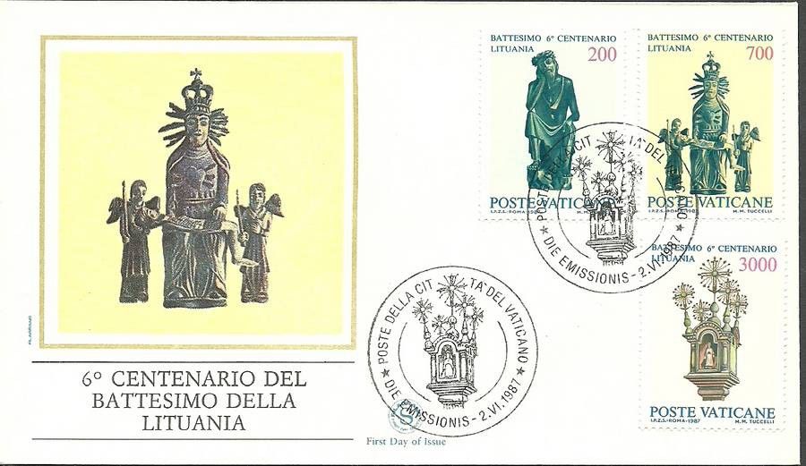 Znaczek Watykan 1987 Mi 913-915 FDC