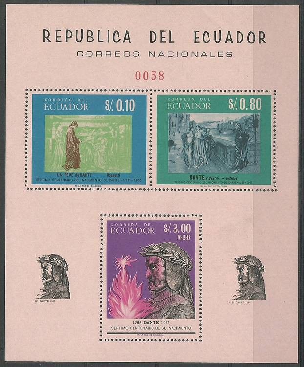 Znaczek Ekwador 1966 Mi bl 20 Czyste **