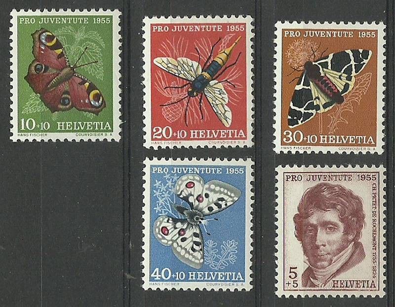 Znaczek Szwajcaria 1955 Mi 618-622 Czyste **