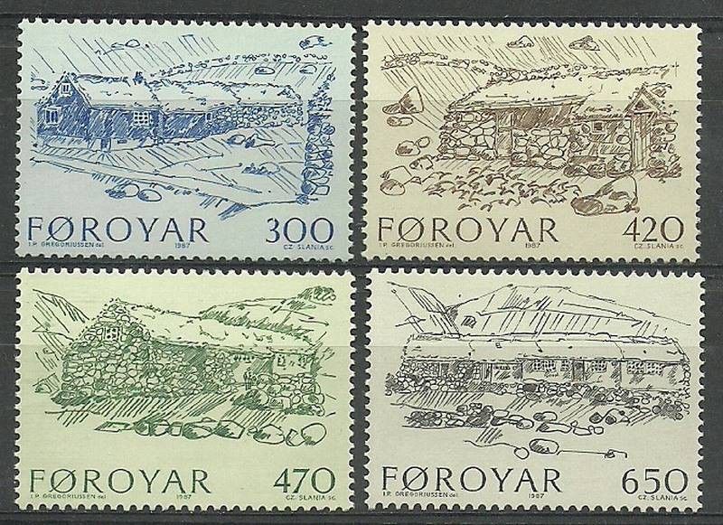 Znaczek Wyspy Owcze 1987 Mi 145-148 Czyste **