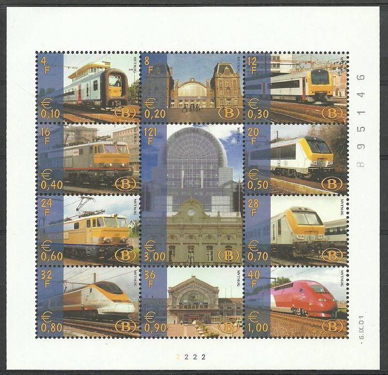 Znaczek Belgia 2001 Mi trv bl 3 Czyste **