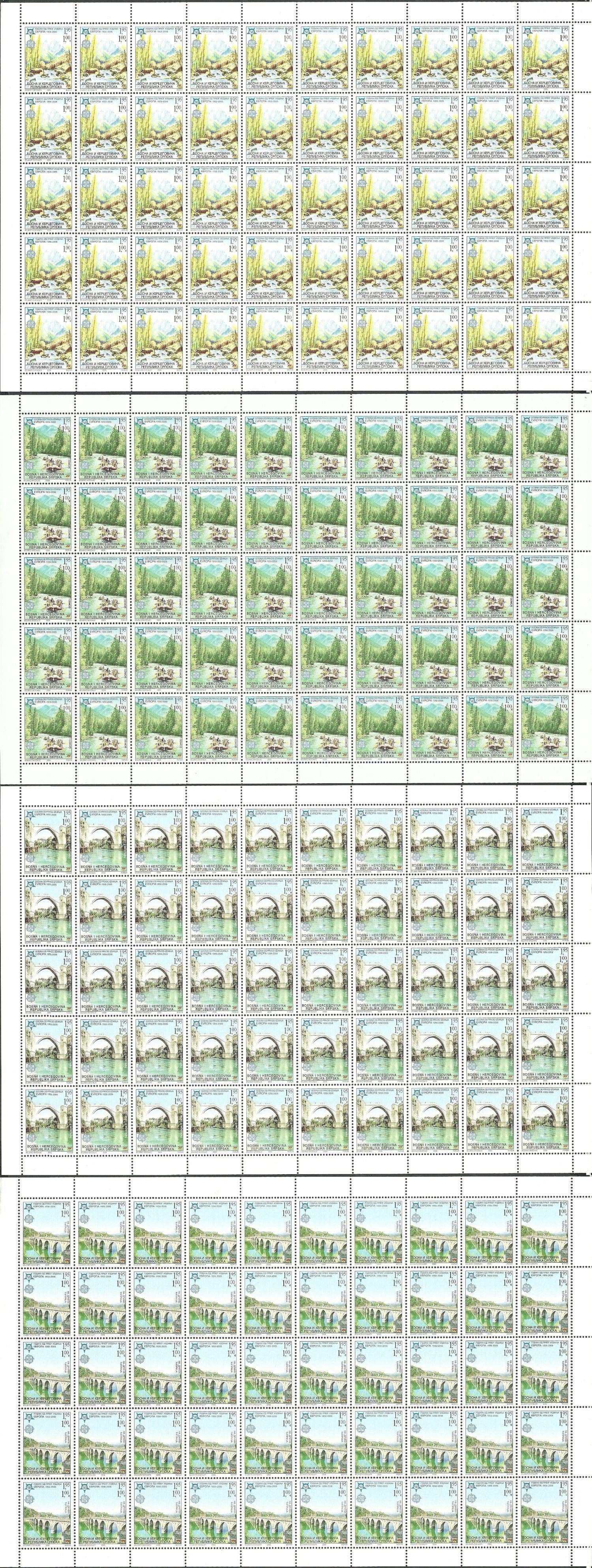 Znaczek Republika Serbska 2005 Mi ark 339-342 Czyste **