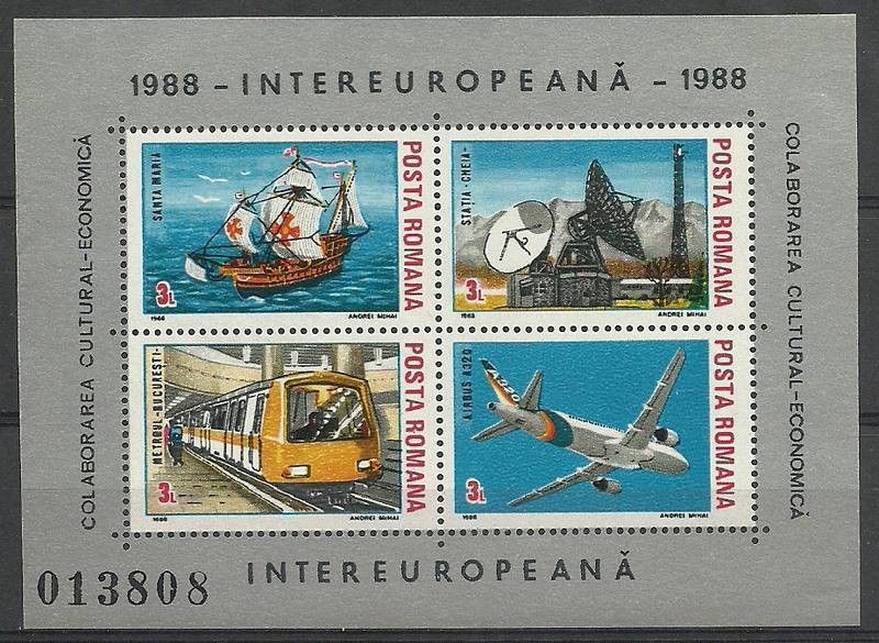 Znaczek Rumunia 1988 Mi bl 240 Czyste **