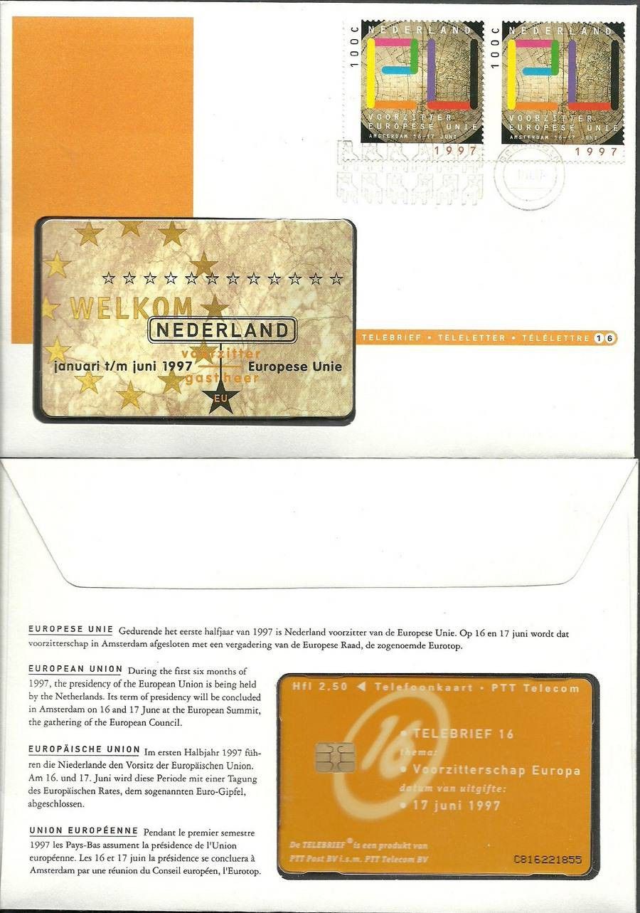 Znaczek Holandia 1997 Mi tel 1622 FDC