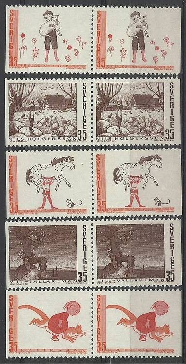 Znaczek Szwecja 1969 Mi 657-661DlDr Czyste **