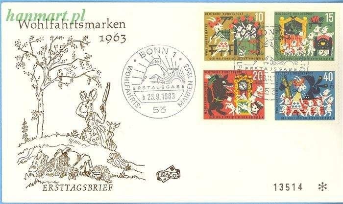 Znaczek Niemcy 1962 FDC