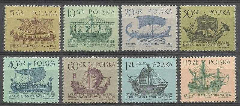 Znaczek Polska 1963 Mi 1383-1390 Fi 1235-1242 Czyste **