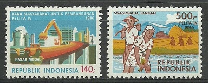 Znaczek Indonezja 1986 Mi 1194-1195 Czyste **