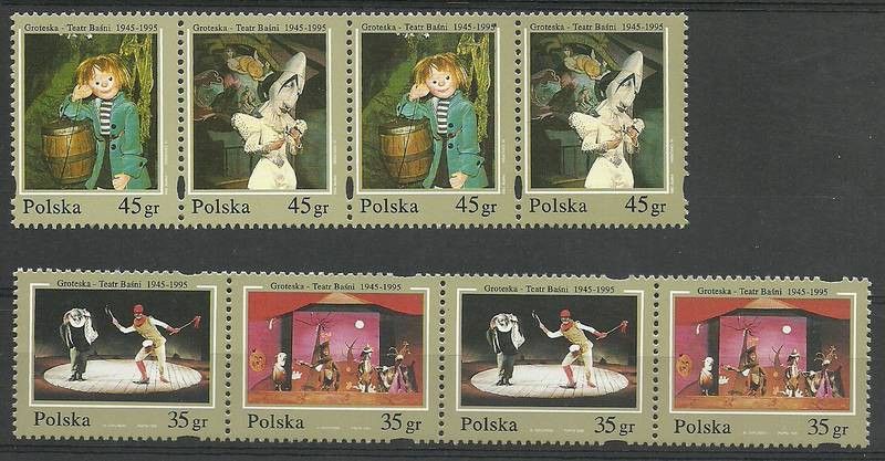 Znaczek Polska 1995 Mi 3537-3540 Fi 3389-3392 Czyste **