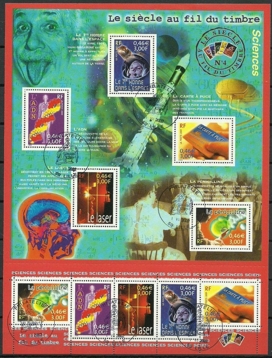 Znaczek Francja 2001 Mi ark 3561-3565 Stemplowane