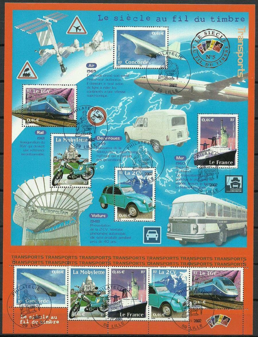 Znaczek Francja 2002 Mi ark 3608-3612 Stemplowane