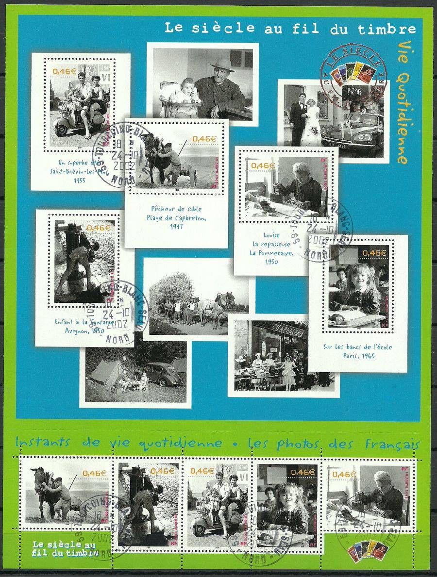 Znaczek Francja 2002 Mi ark 3656-3660 Stemplowane