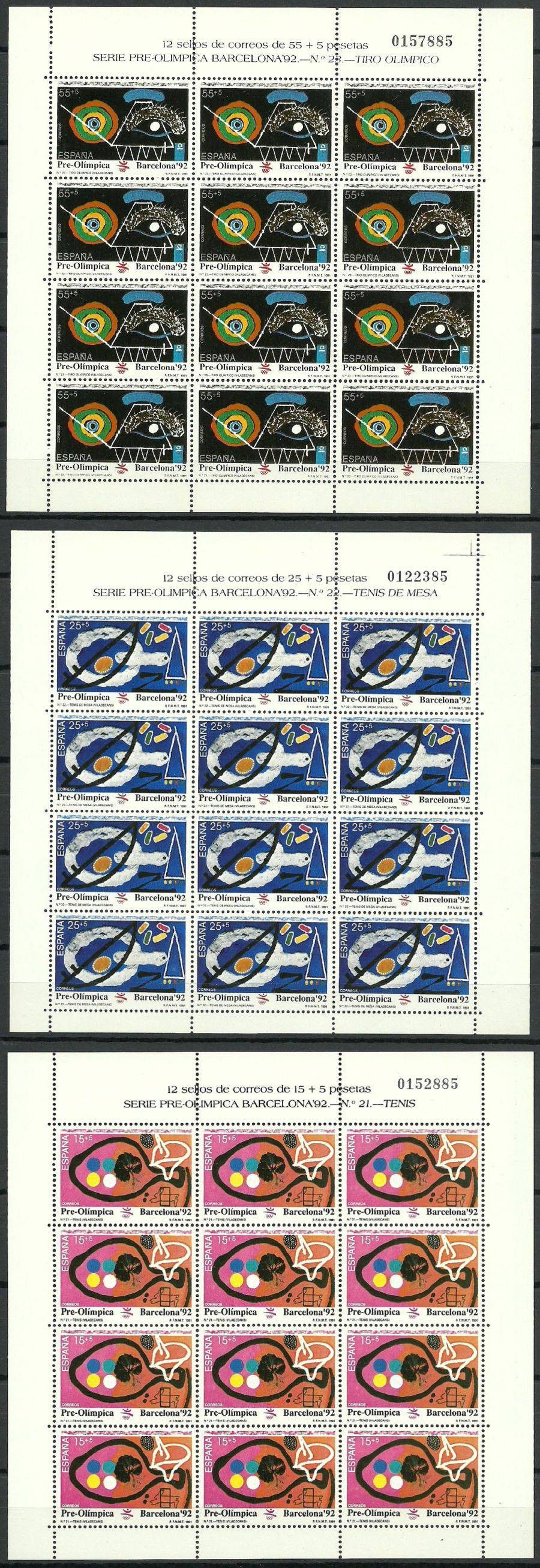 Znaczek Hiszpania 1991 Mi ark 3008-3010 Czyste **