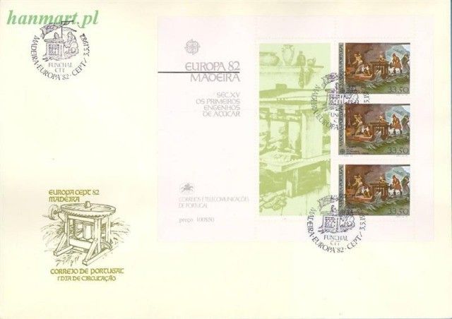 Znaczek Madera 1982 Mi bl 3 FDC