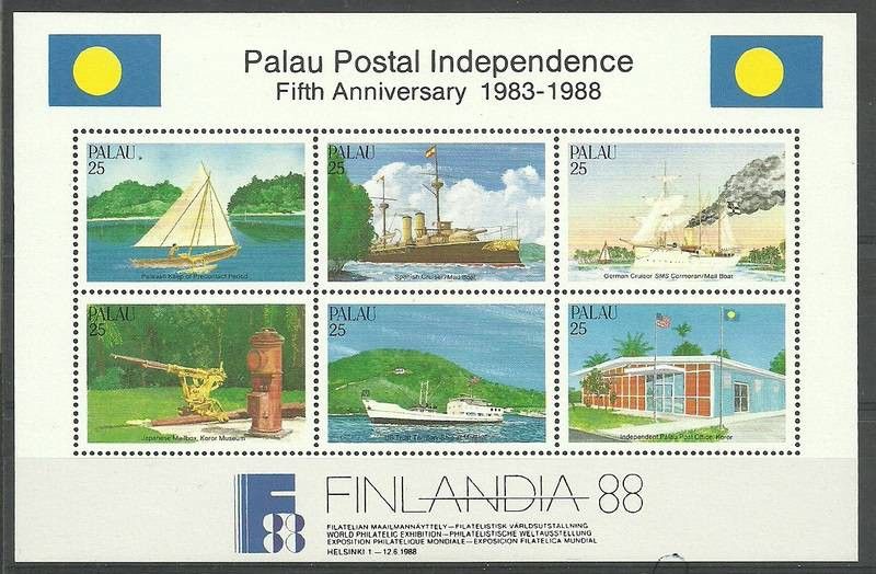 Znaczek Palau 1988 Mi bl 3 Czyste **