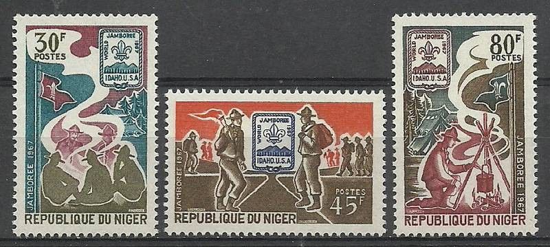Znaczek Niger 1967 Mi 160-162 Czyste **