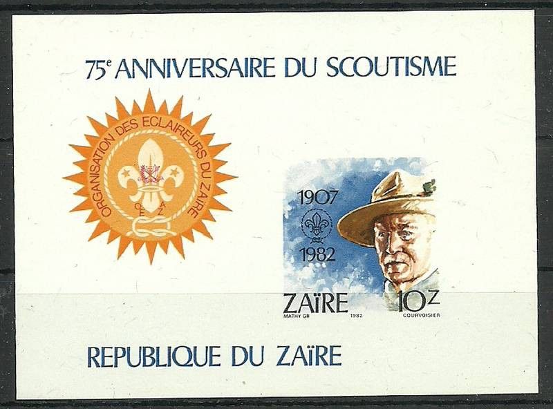 Znaczek Kongo Kinszasa / Zair 1982 Mi bl 44B Czyste **