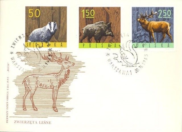 Znaczek Polska 1965 Mi 1635-1643 Fi 1486-1494 FDC