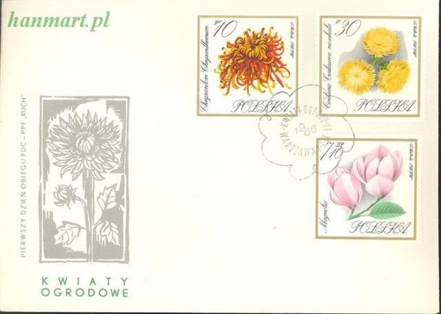 Znaczek Polska 1966 Mi 1696-1704 Fi 1548-1556 FDC
