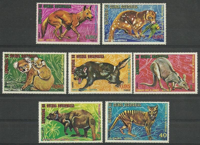 Znaczek Gwinea Równikowa 1974 Mi 467-473 Czyste **