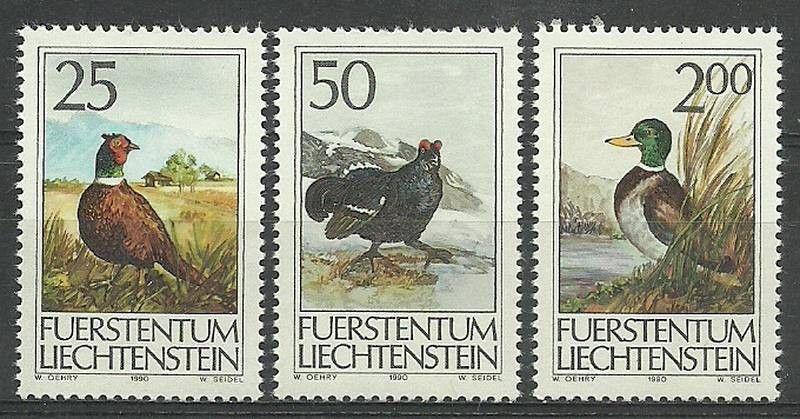 Znaczek Liechtenstein 1990 Mi 997-999 Czyste **