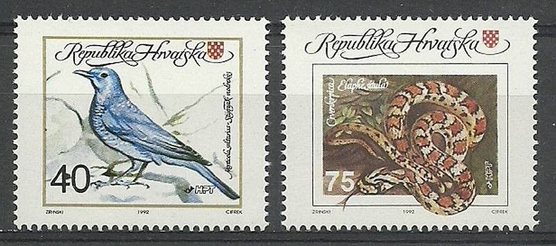 Znaczek Chorwacja 1992 Mi 207-208 Czyste **