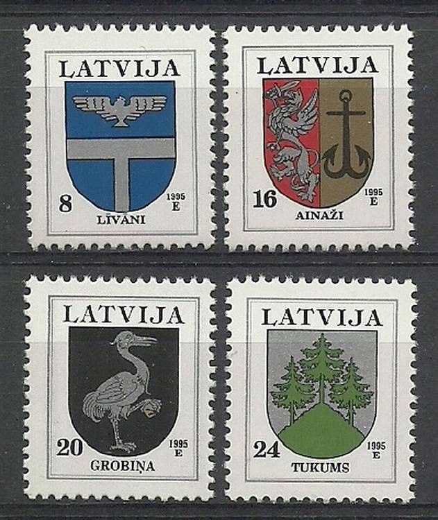 Znaczek Łotwa 1995 Mi 399-402I Czyste **