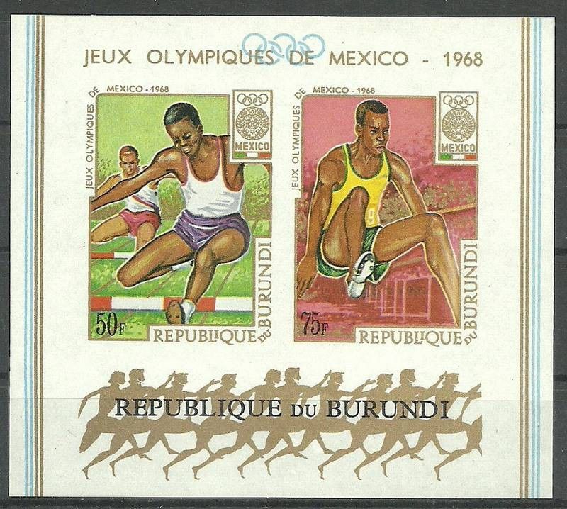 Znaczek Burundi 1968 Mi bl 29B Czyste **