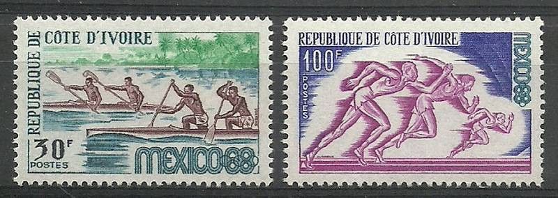 Znaczek Wybrzeże Kości Słoniowej 1968 Mi 331-332 Czyste **