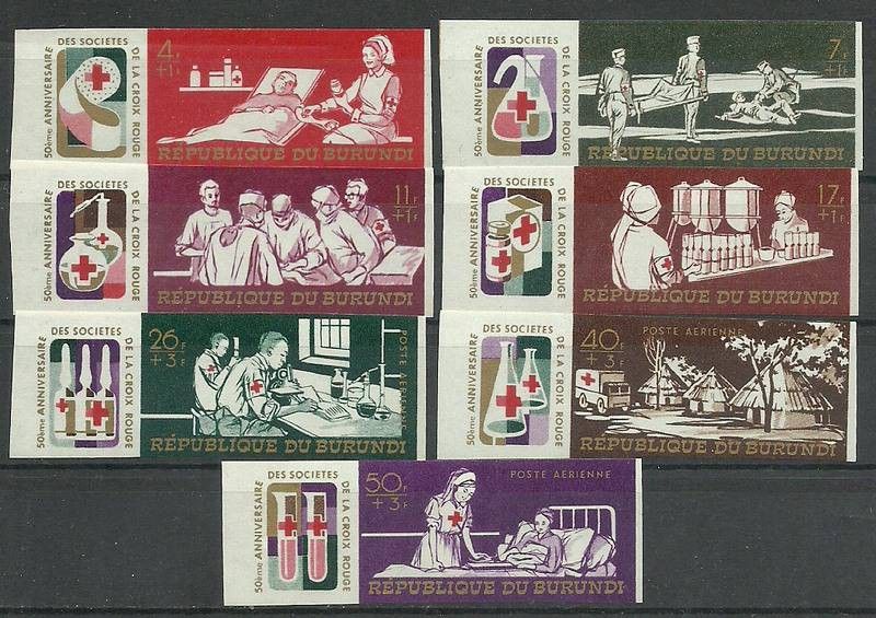 Znaczek Burundi 1969 Mi 492-498B Czyste **