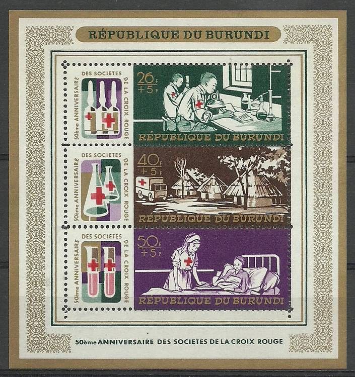 Znaczek Burundi 1969 Mi bl 33 Czyste **