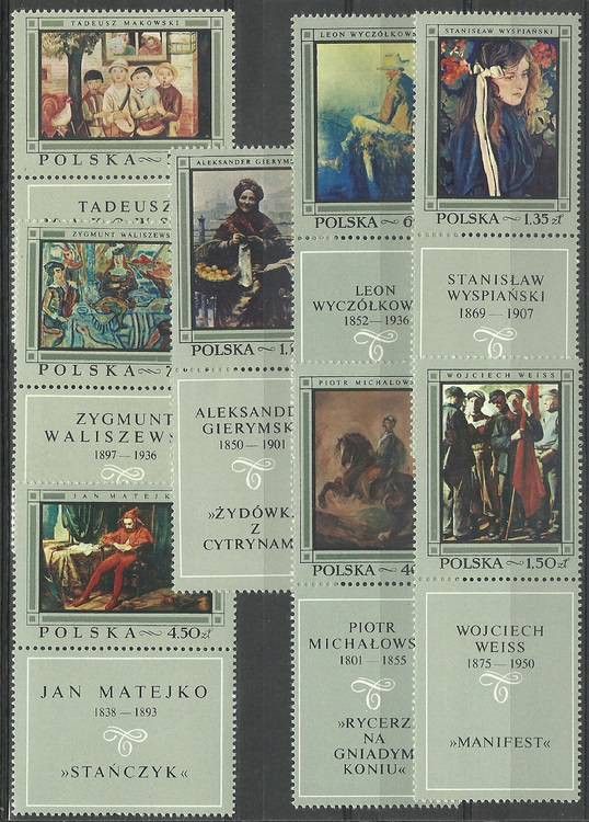 Polska 1968 Mi zf 1864-1871 Fi 1717-1724 Czyste **